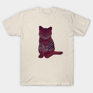 Meow Meow - Monochrome Peach T-Shirt